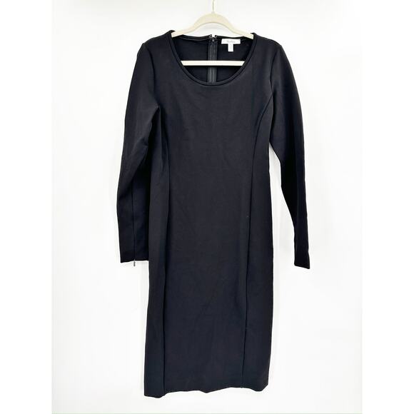Max Mara Black Onore Long Sleeve Jersey Midi Dress Size 12 - Picture 3 of 10